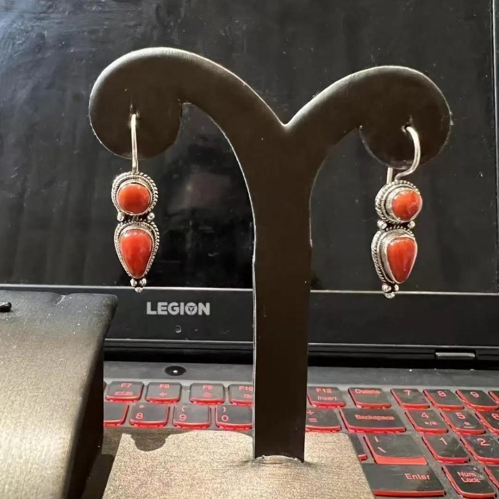 Retro Tibetan Earrings Ethnic Style Versatile Nepalese Niche Earrings Jewelry Stud Earrings Women