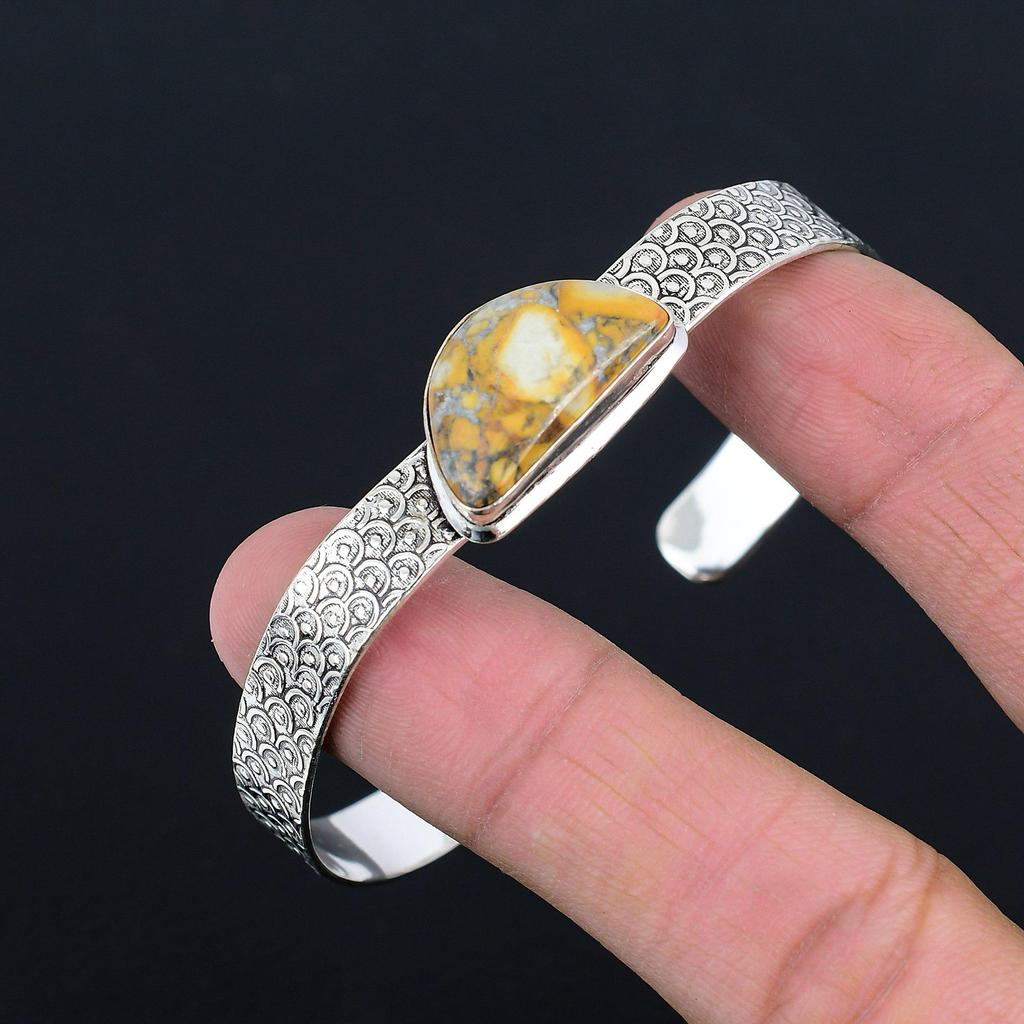 Daughters Day Sale 925 Sterling Silver Natural Maligano Jasper Bangle Bracelet