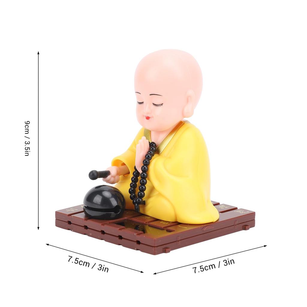 Little Monk Figurine, Solar Monk Figurine Sculpture, Little Monk Chanting Buddha Figurine Statue, Little