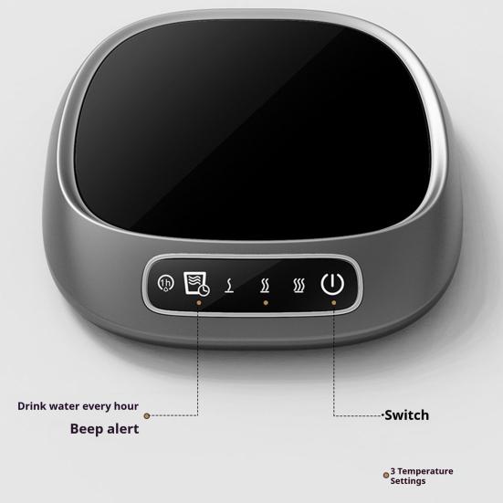 Ayarlanabilir Sıcaklıklı Elektrikli Fincan Isıtıcı Taşınabilir Kahve Çay Kupası Isıtıcı Kablosuz Taşınabilir İçecek Isıtıcı Ped Ofis Ev İçin