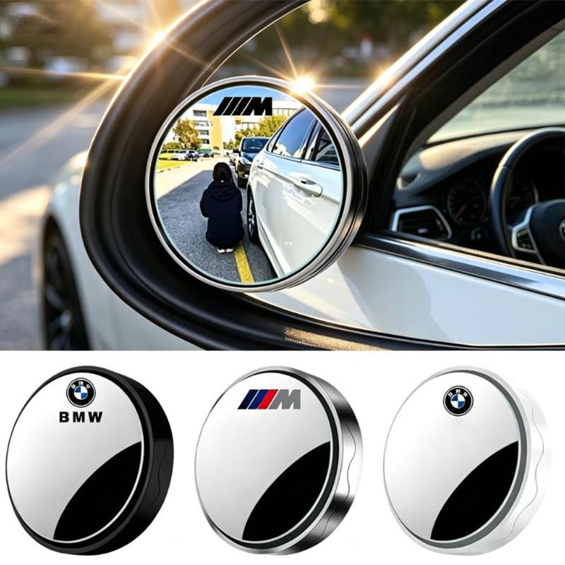 SNLL4 For BMW G80 G06 G07 G42 G14 G15 G16 F82 X1 X3 M1 M2 M3 M4 M5 M6 M7 M Logo Car Mirror Wide 360° Angle Blind Spot Mirrors Sticker