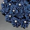 10Pcs Handmade Small Satin Flowers Fabric Rhinestone Flower Appliques For Sewing Craft Wedding Decorations 2.8cm