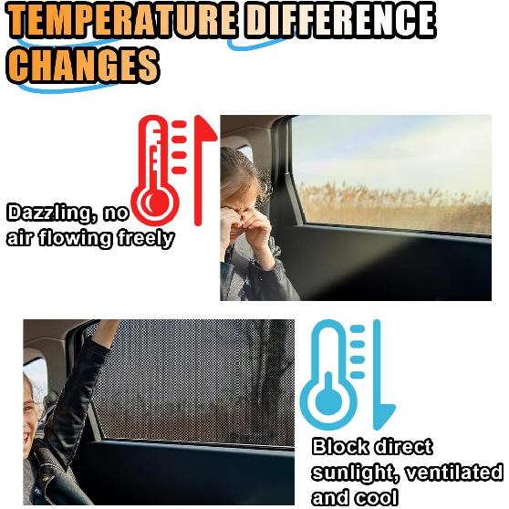 2 Pack Car Window Shades for Baby, Breathable Mesh Sun Shades, UV Rays and Heat Protection, Large 31"x24", for Car SUV Camping