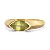 Peridot Marquise Shape Solitaire Ring - Sterling Silver Gold Vermeil