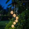 Outdoor Wind Chime Hanging Light with Spherical Beads Garden Patio Decorative Landscape Lighting for Porch Balcony Yard