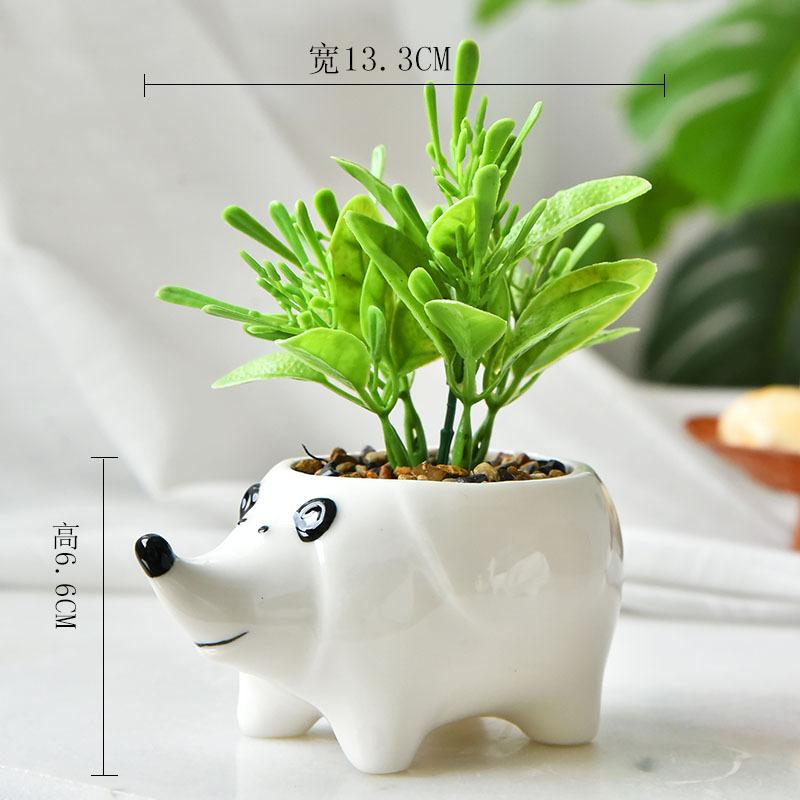 Creative Cartoon Alpaca Swan Ceramic Flowerpot Nordic Plant Pot Succulent Flowerpot Animal Shaped Pots Home Decoration Ornaments