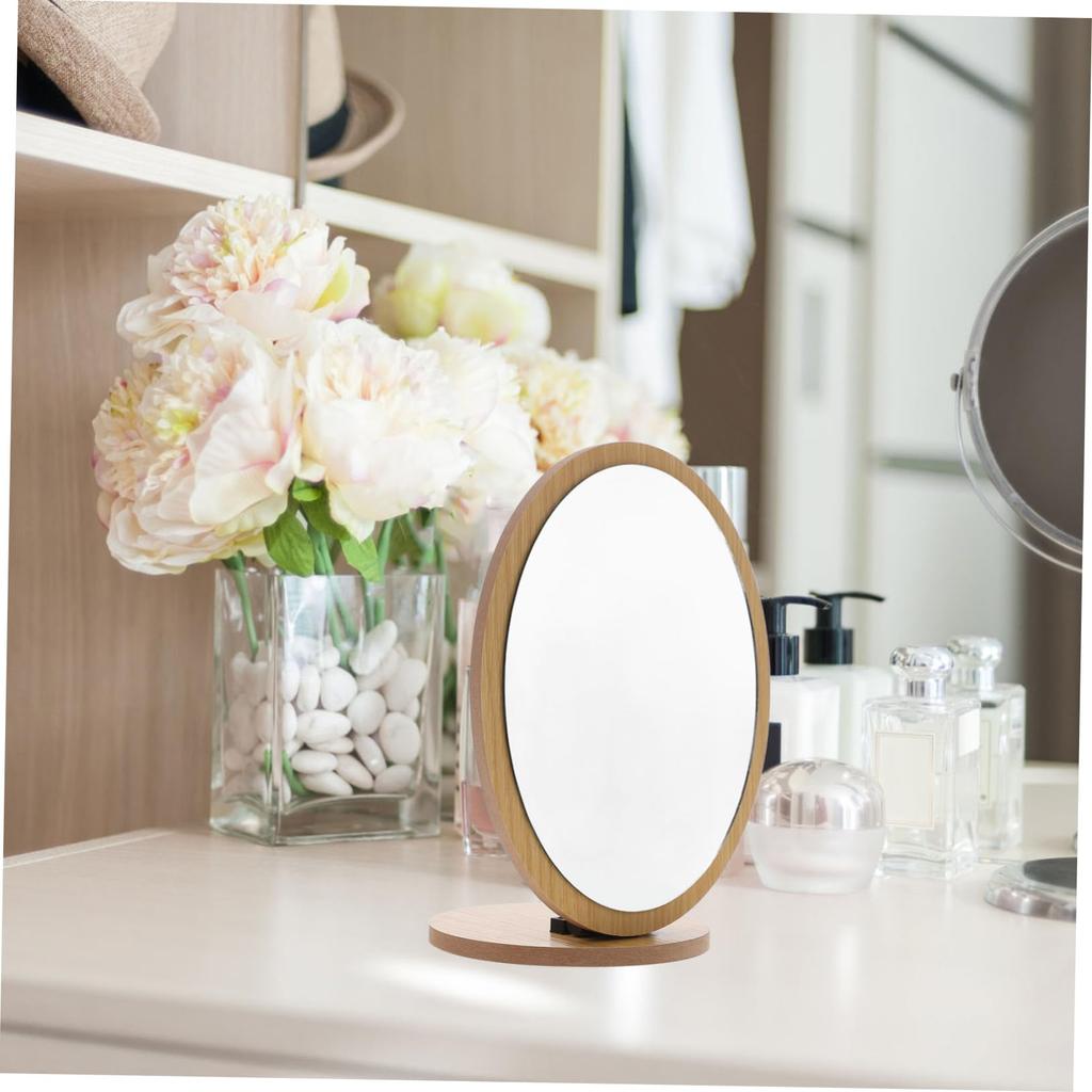 FOMIYES Folding Desktop Makeup Fashionable Makeup Car for Home and Salon Convenient Storage Mirror, Mirror, Design, Beige, Use,