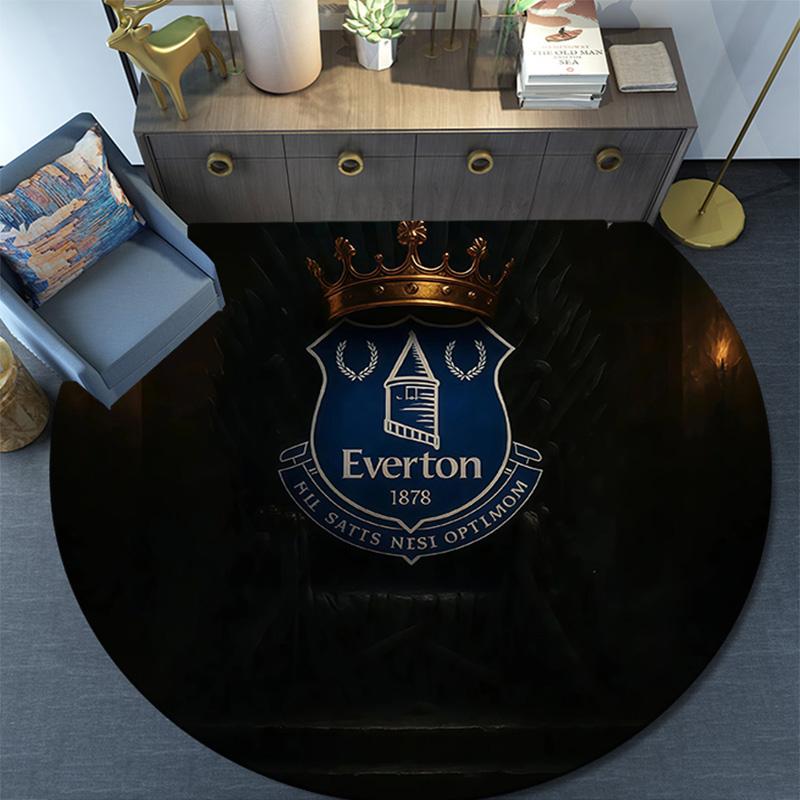 Everton FC Round Area Rug,Carpet Rug for Living Room Bedroom Sofa Playroom Decor,Non-slip Floor Mat
