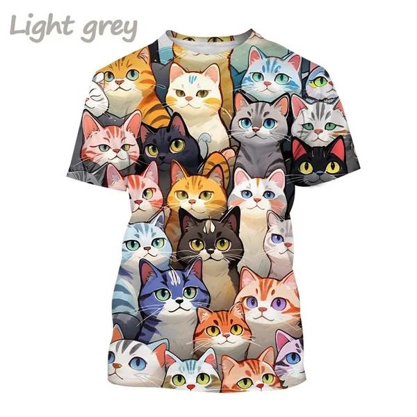 Funny Cute Cat 3D Printing T-shirt Arrivals Personality Fashion Cool Harajuku Style Street Men's and Women's Unisex T-shirts