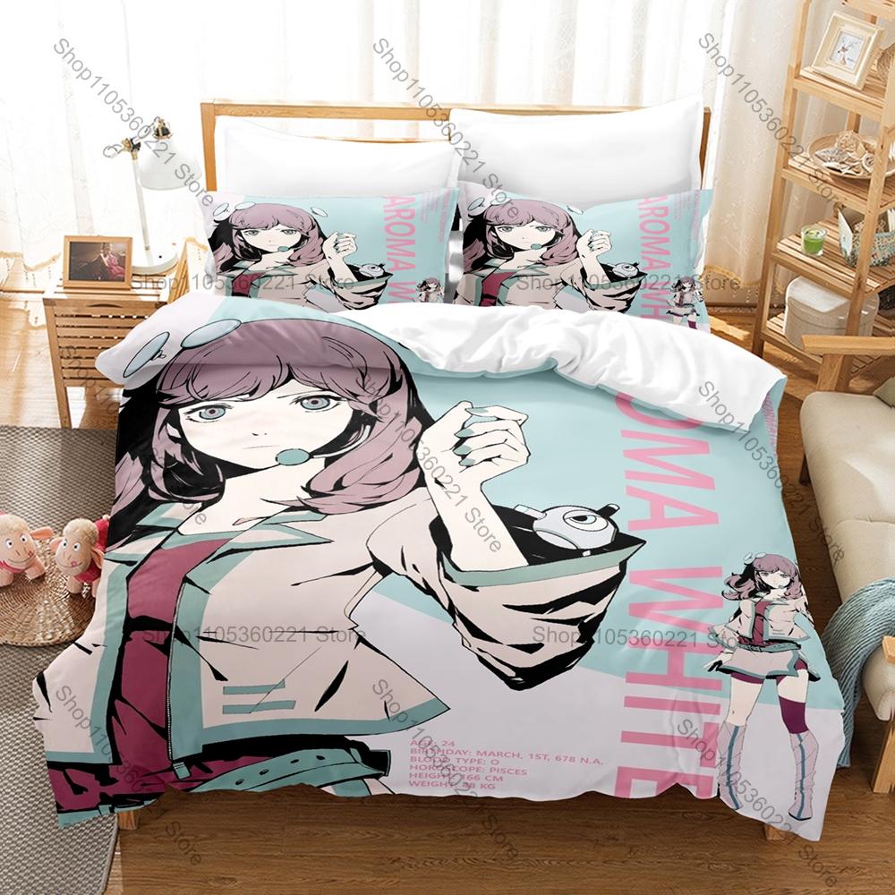 Cool Cytus II Bedding Set Includes Duvet Cover + 2 Pillowcases Neon Stylish Rhythm Game Aroma Neko Character Bedroom Decor For G