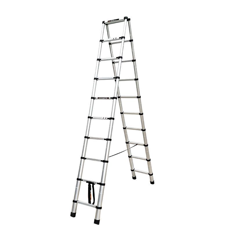 Portable Aluminum A-Frame Telescopic Ladder - Multi-Purpose, Folding, Single-Sided for Household or Engineering Use