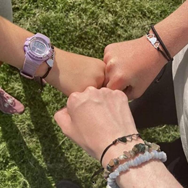Heart-Shaped Friendship Bracelet Trio for Sisters and Friends