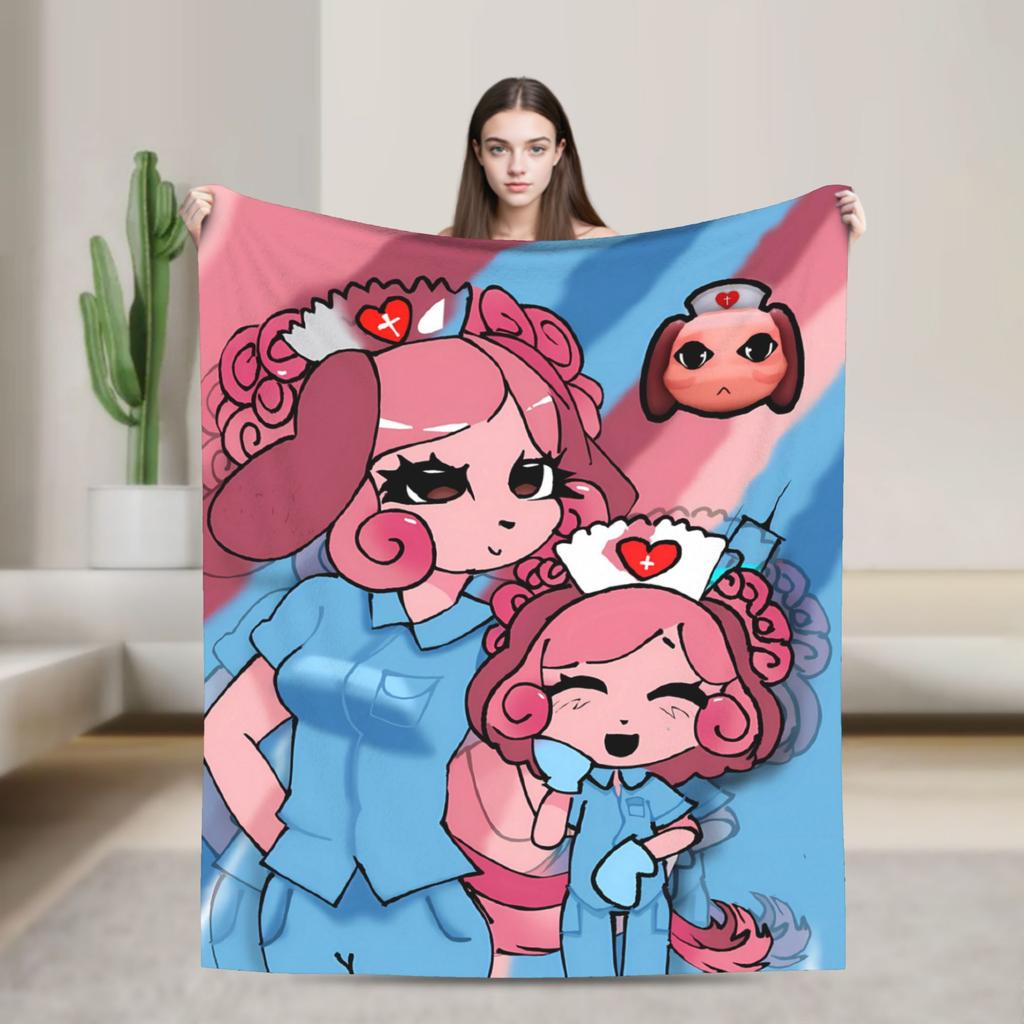 Animal Hospital Cat Dog Duo Manga Blankets Quality Soft Throw Blanket Winter Travel Couch Bed Novelty Bedspread