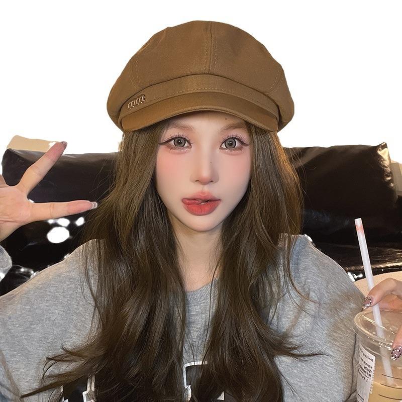Fashion Hat Women's Octagonal Hat Spring and Autumn Korean Version Versatile Newspaper Bee Hat Fashionable Autumn and Winter Beret Men
