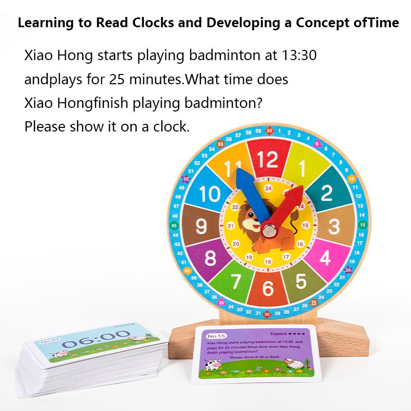 Children Clock Model Educational Toys Hour Minute Cognition Matching Puzzle Toy Kids Early Preschool Time Cognition Teaching Aid
