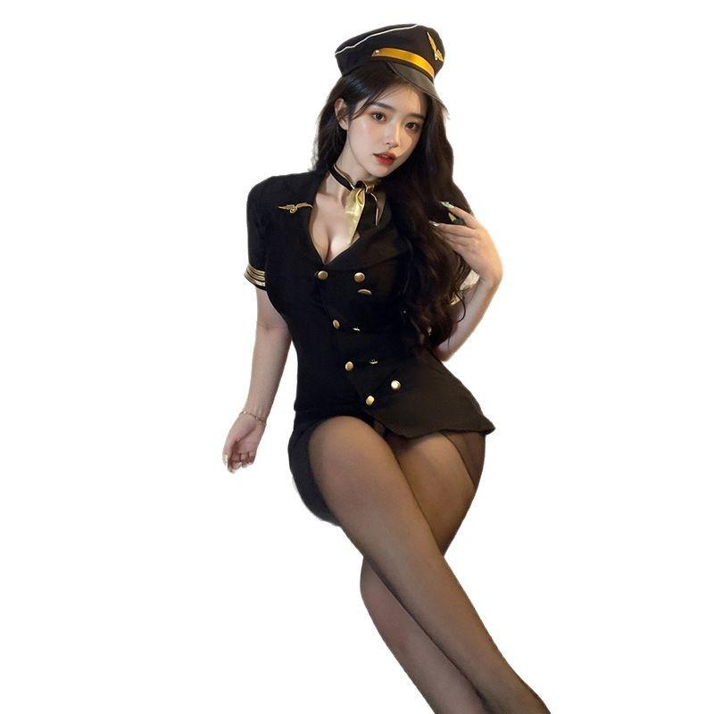 Fun lingerie stewardess uniform seduction slim sexy nightclub performance suit instructor
