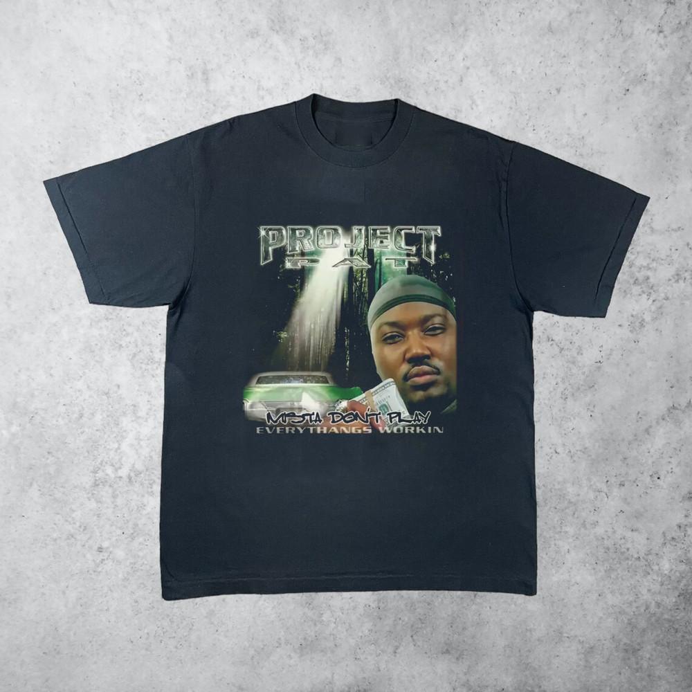 Футболка Project Pat рэпер Everythangs Workin Полный размер S-5XL Унисекс Футболка L