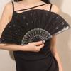 Folding Hand Fan Chinese Style Peacock Fans Sequin Decorative Dancing Fan Hand Fans for Women Home Wedding Fans Decoration