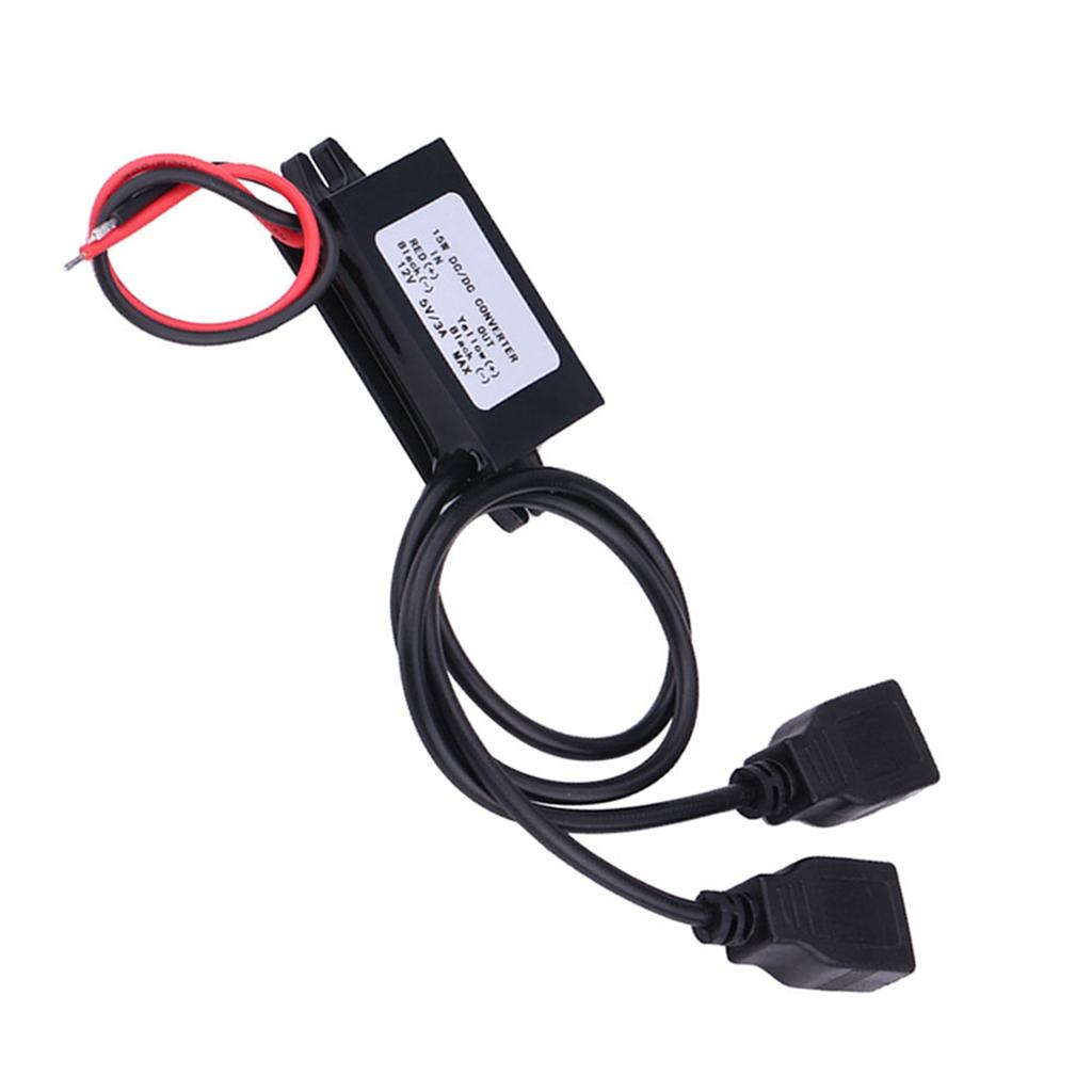 3A DC 12V to DC 5V Dual USB Charger Adapter Converter Module for Car Motorcycle Phone Charge