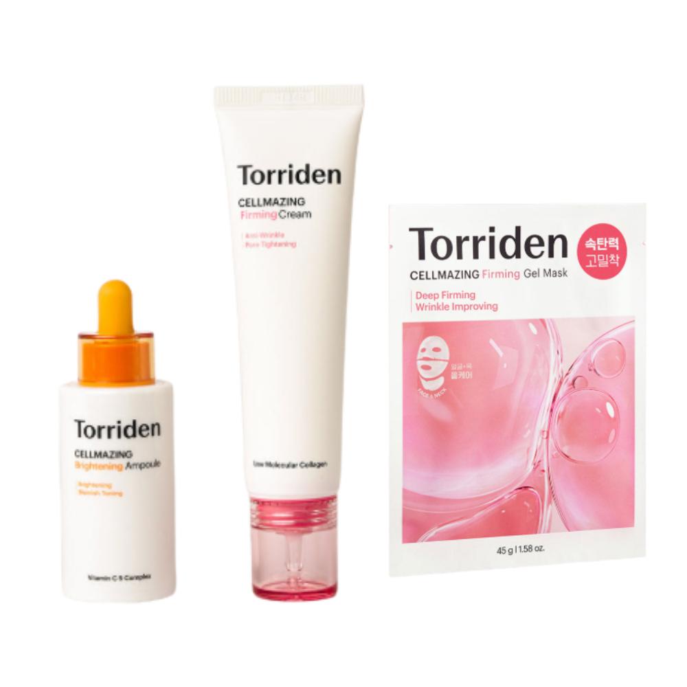 

Torriden Cellmazing Set – Vita Ampoule 30ml, Collagen Cream 60ml & Gel Mask for Brightening and Firming