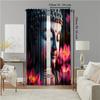 2 Pcs   Versatile Polyester Transparent Curtains for Home Decoration Lotus Flower (2) for Use In Bedrooms and Living Rooms