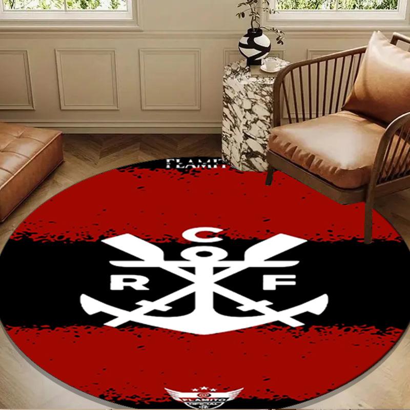 Football Club Emblem Round Rug for Livingroom,Bedroom, Palyroom, Chair Rug, Area Rug, Circle Carpet, Large Size Fan Christmas Gift