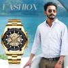 Gold Watch with 3ATM Water Luminous Analog Stainless Stylish Quartz and Gold A Perfect Gift for or Your Boyfriend Men's Calendar, Resistance, Display,