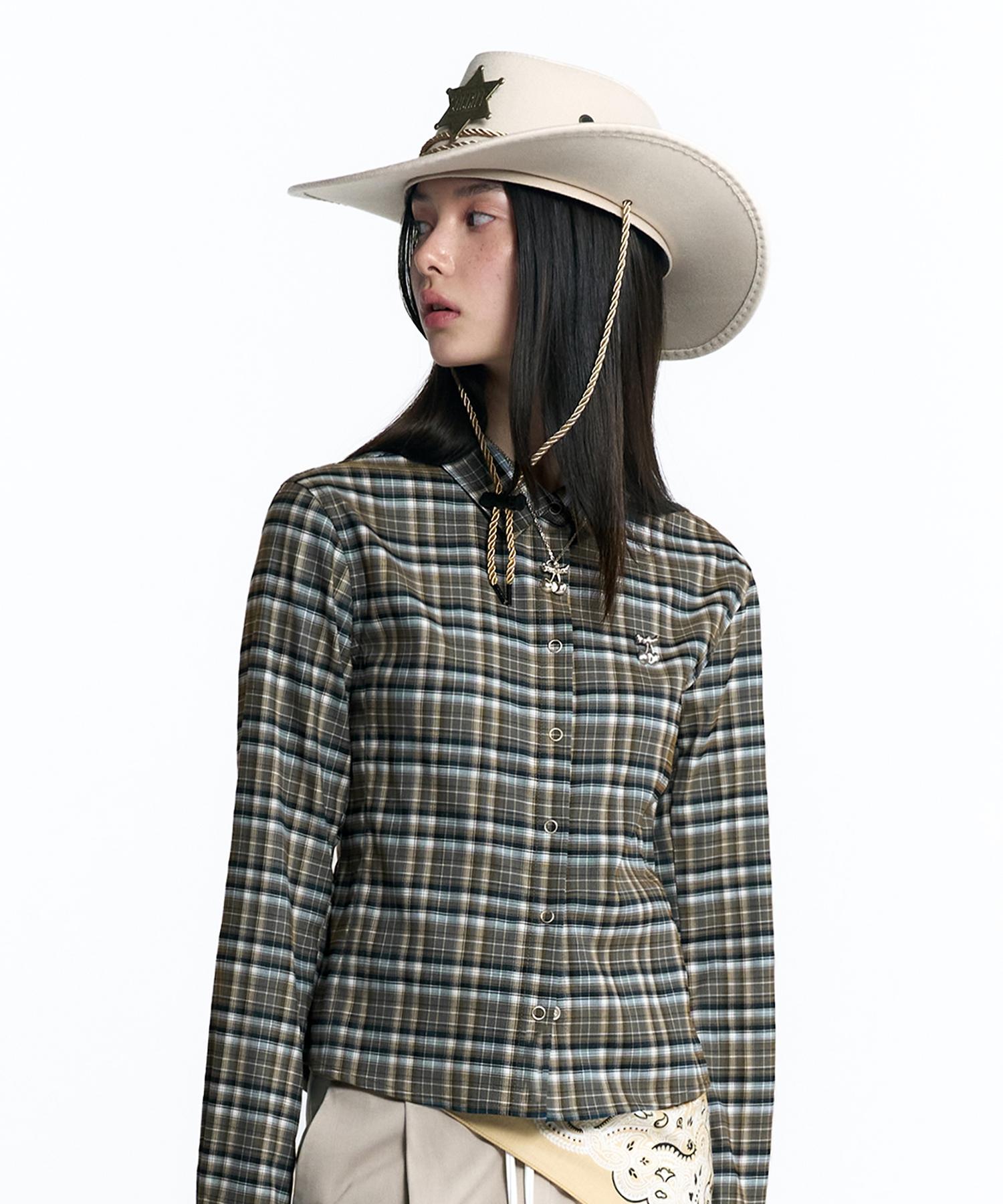 Kirsh Cheek Check Slim Fit Check Shirt [Khaki] 1