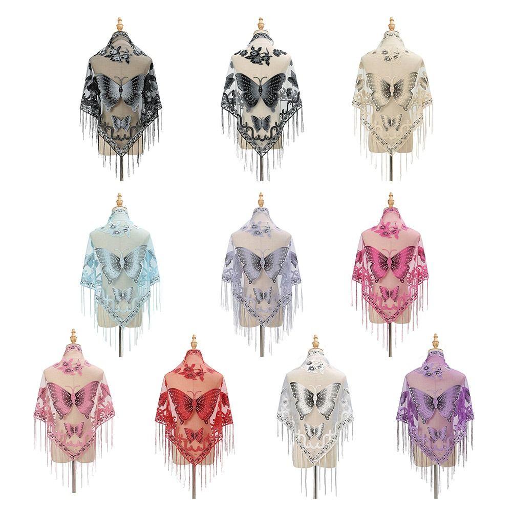 Sun Protection Hollow Lace Shawl Coat Thin Silk Scarf Headscarf For Women Lady Girl