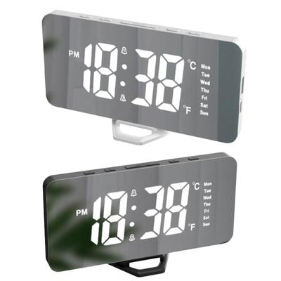 Modern Bedsides Digital Clock with LED Display, Date Temperature Function,USB Charging Port for Phone Easy To Read