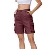 Bermudashorts für Damen, Cargo-Shorts, knielang, 6 Taschen, elastische Taille, lange Shorts für den Sommer, lässig