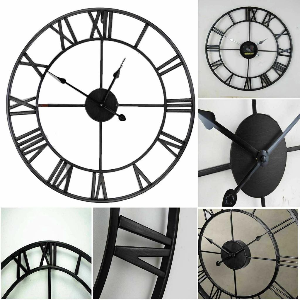 Large Metal Skeleton Wall Clock Antique Gold Home Decor Round Wall Clock Living Room Decorative 40cm/50cm