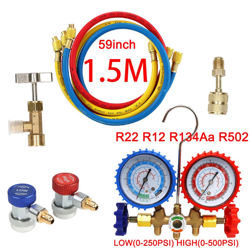 R404A R134a AC Diagnostic Manifold Gauge Set Air Conditioning Refrigerant Fluoride Pressure Table Gauge Tester Hardware Industry