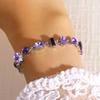 Women Bracelet Irregular Cubic Zirconia Inlaid Adjustable Length Stacking Bracelet Rainbow Color Bracelet Jewelry Gift