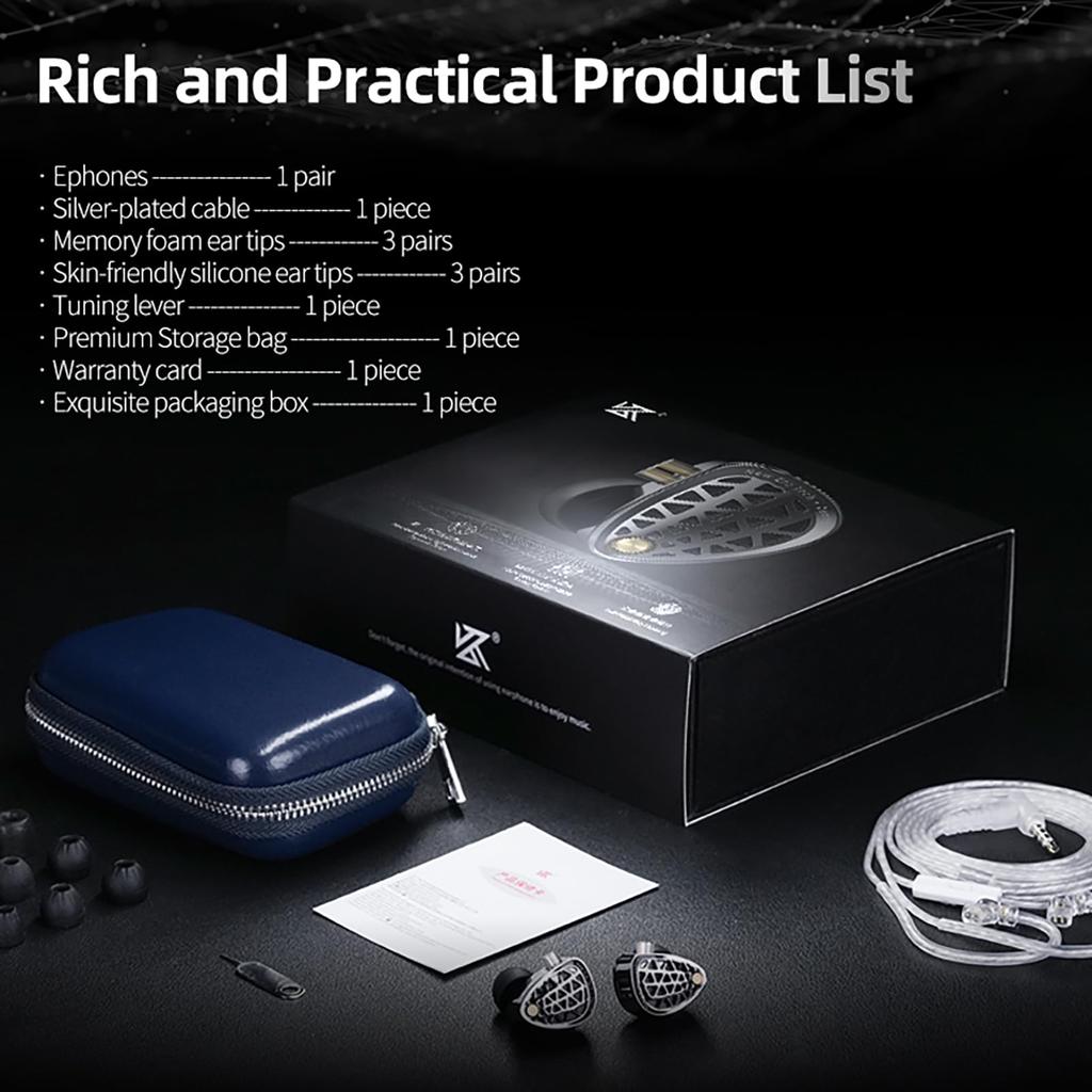 Linsoul KZ Zenith earphones with dynamic drivers capable of handling large Hulu frequency bands switch for adjusting various music styles Ergonomic