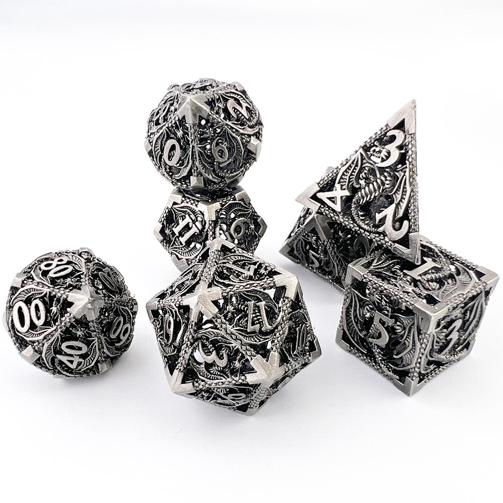 Metal Dice - Polyhedral Dice Set 7pcs DND Dice for DND RPG Board Game Accessories