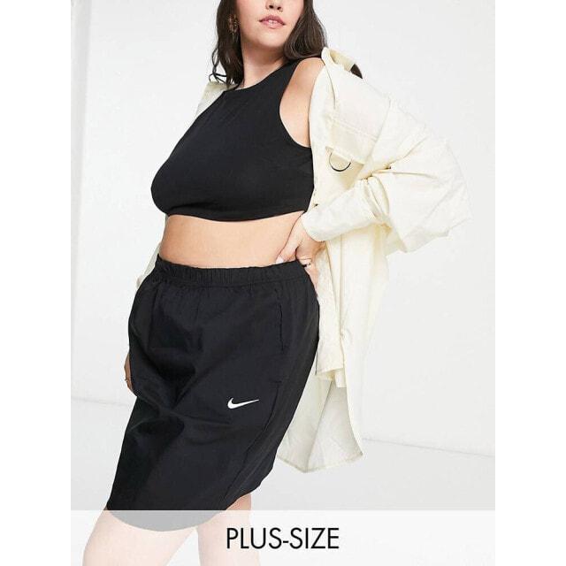 

Черная тканая юбка с завышенной талией Nike Plus Essential