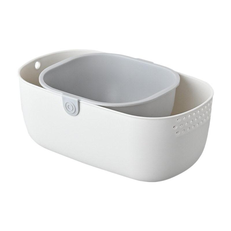 Snack Storage Box - Great for Shelling Nuts Desktop Coffee Table. Small Dish for Storing Snacks. Rice Washing Tray Double-layered Fruit Draining Dish.