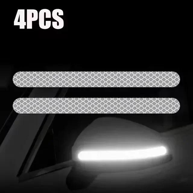 6/2pcs Car Reflective Safety Strip Stickers Car Rearview Mirror Reflective Sticker Reflective Warning Safety Tape Accessories