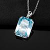 Szjinao Real 925 Silver Aquamarine Pendant For Women Gemstone Necklace Pendants Viking Handmade Undefined Fine Jewelry