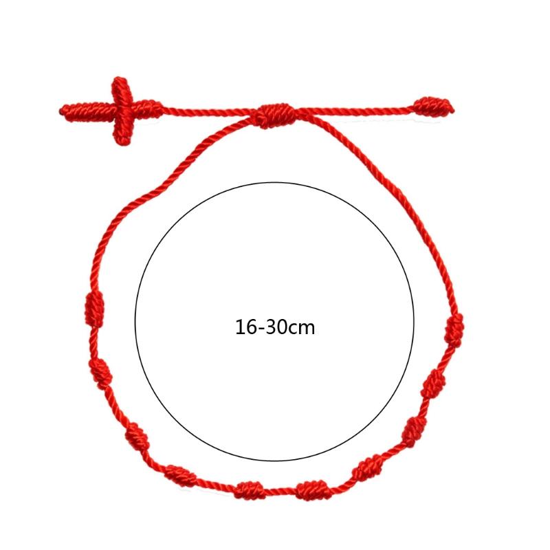 12 Pieces 7 Knot String Kabbalah Bracelet for Protection Adjustable Good Luck Tibet Bracelets Amulet Gift for Men & Wome