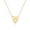 Heart Splicing Clavicle Chain Retro High-end Versatile Light Luxury Necklace Women