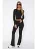 2024 Euro-American Women's Fashion Long Sleeve Pullover & Slim Fit Flared Pants Set