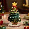 Christmas Ornament Handmade Mini Tree Star Tree Top 7 Layers Wooden Base Xmas Tree