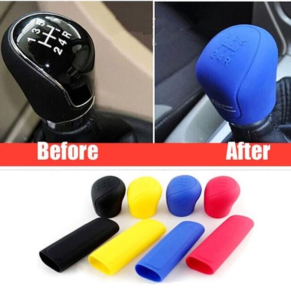 1 set/ordine Universale Auto Manicotto Della Copertura del Freno A Mano e Leva Del Cambio Leva Del Cambio Pomello Copertura Copertura del Freno A Mano e Del Cambio copertura