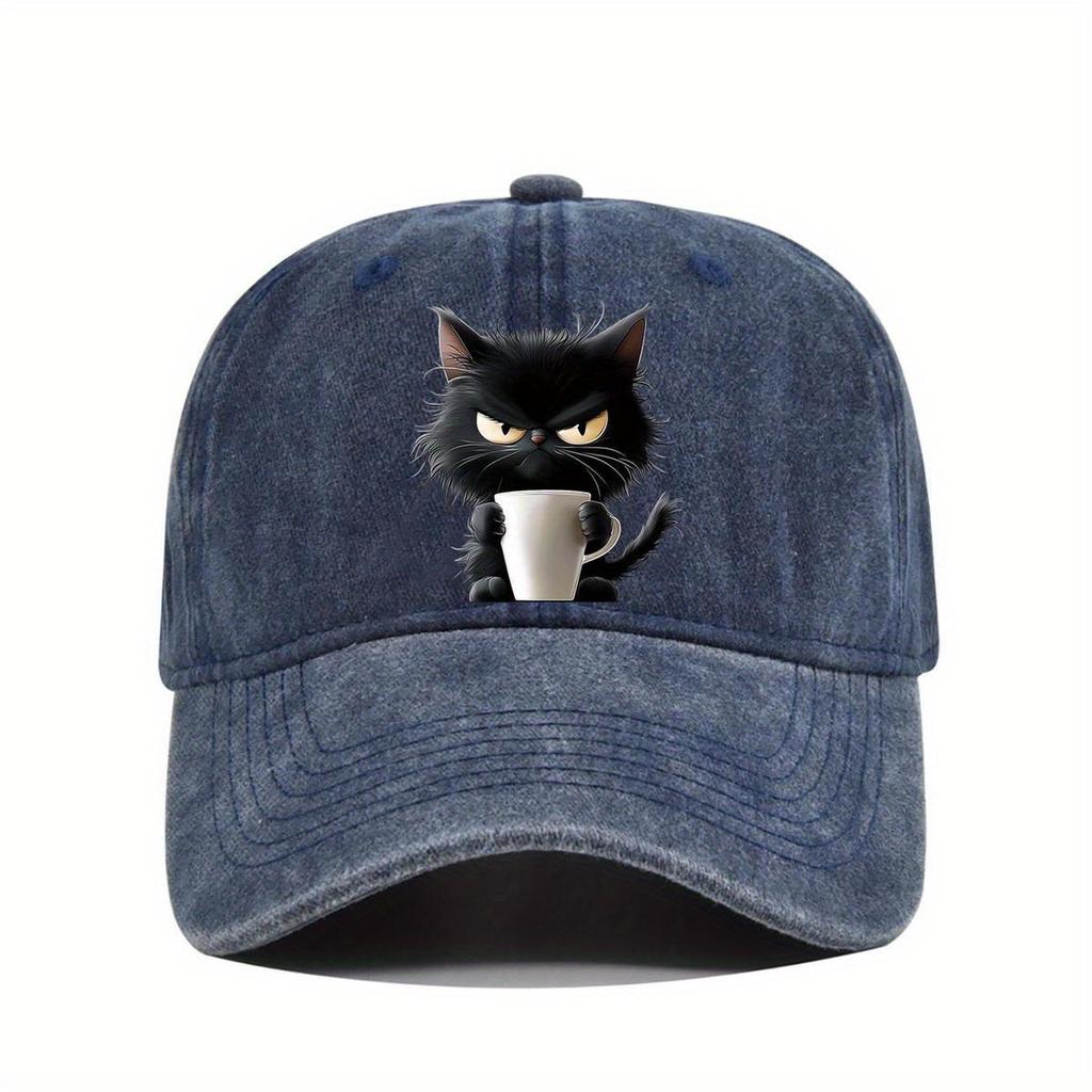 Cute cat printed baseball cap is a must-have for daily leisure, outdoor travel, and sun shading
