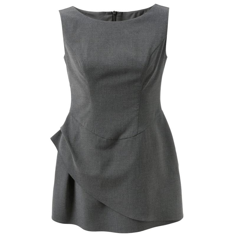 Sancai 2026 Summer Sleeveless Round Neck A-Line Blazer Mini Dress XL