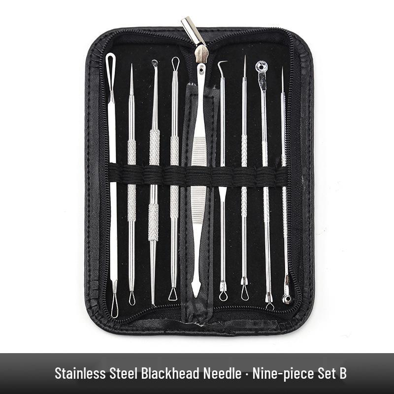 Stainless Steel Double-Headed Blackhead Remover & Acne Needle 7-Piece Beauty Set