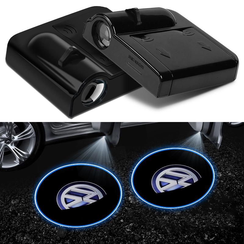 2 Stück Kabellose HD-Türleuchte Auto-Türprojektor Willkommenslicht Für Volkswagen VW RLine R Golf Amarok T5 Phaeton ID3 Tiguan GTI