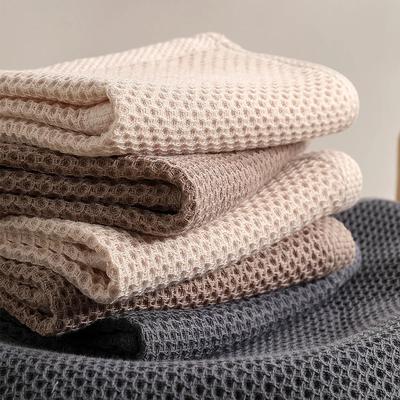 Lot de 2 torchons en coton 34 x 34 cm, serviette en nid d'abeille, serviette à main ultra douce et absorbante, chiffon de lavage, chiffon de nettoyage pour la maison et la cuisine